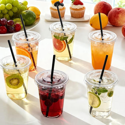 GGOLDMER 50 Set 16oz Clear Round Bottom Plastic Cups - Image 5