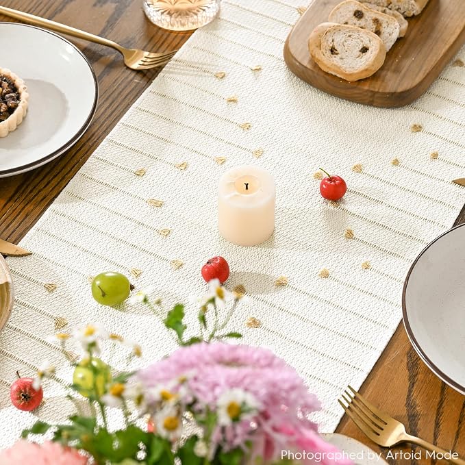 Artoid Mode Burlap Brown Boho Table Runner - Image 3