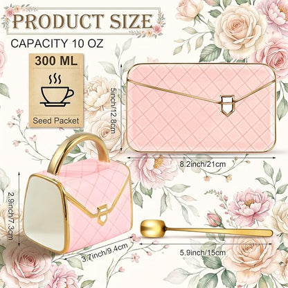 Zubebe 1 Set Coffee Mug Elegant Handbag Shaped Cup Modern Ceramic Purse Mug - Image 2