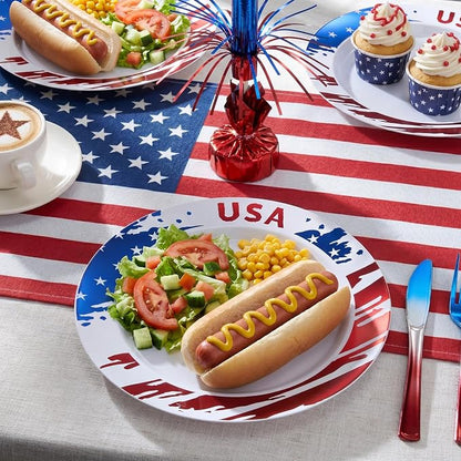 BESTVIP 50Pcs 4th of July Plastic Plates, Memorial Day & Special Events - Image 4