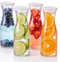 Kook Mini Glass Carafes with Lids, Small Beverage Pitchers by Kook