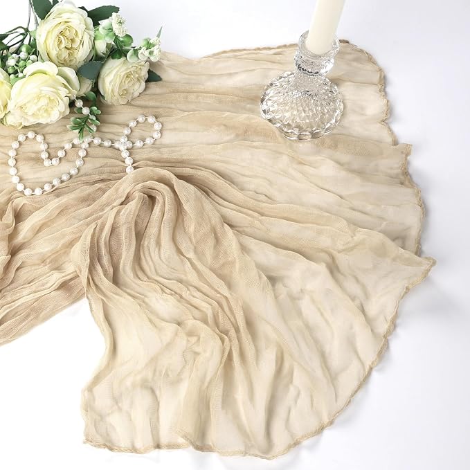 12 Pack Beige Cheesecloth Table Runner 10Ft Gauze Cheese Cloth Table Runner - Image 7