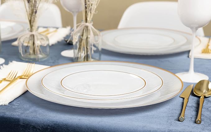 PLASTICPRO 64 Piece Combo Plate Set includes 32-7'' inch Plates & 32-10'' inch - Image 4