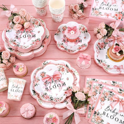 250 Pcs Baby in Bloom Baby Shower Plates Napkins - Image 4
