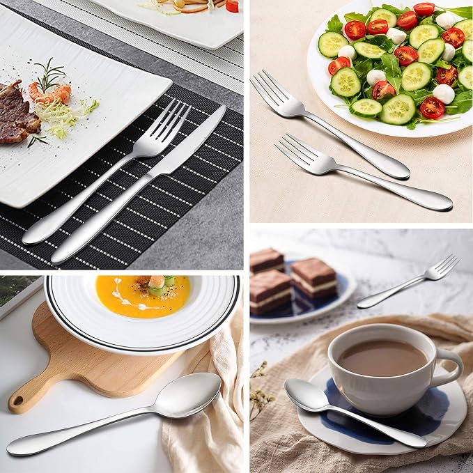 LIANYU Silverware Set 20-Piece, Stainless Steel Flatware Utensils Set Service - Image 3