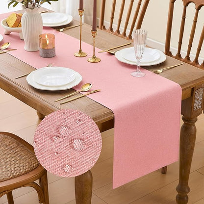 YATOJUZI Pink Table Runner Valentines Day Seasonal Summer Kitchen Dining Coffee by YATOJUZI