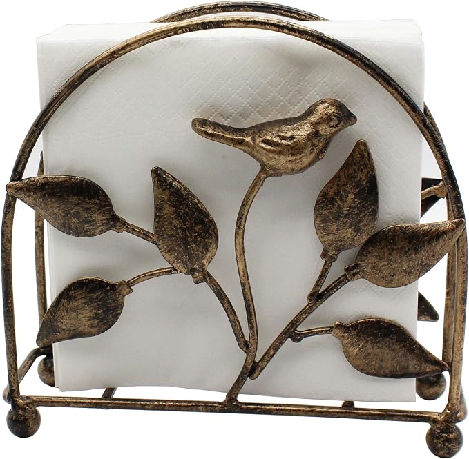 Cast Iron Bird & Tree Classic Napkin Holder/Tabletop Freestanding Tissue by Owlgift