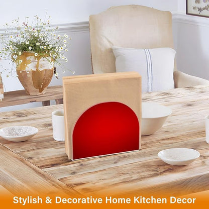 Napkin Holder, Plain Red Solid Color Napkin Holder - Image 5