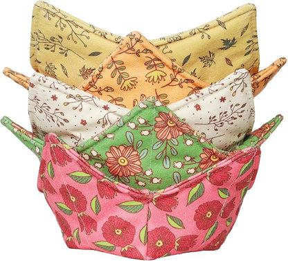 Cotton Microwavable Bowl Cozy, Microwave-Safe Hot Bowl Holders, Soup bowl Cozy by ROGITU