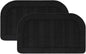 BEQHAUSE 30x18 Inch Kitchen Rug Mat Durable Kitchen Rugs Non-Slip Washable Absorbent Kitchen Mats for Floor Dirt-Resistant Semicircular Kitchen Mat (Black, 2PCS)