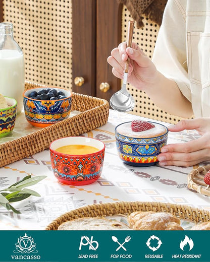 vancasso Ramekins 6 oz Oven Safe, Bohemian Style Creme Brulee Ramekin Set of 6 - Image 4