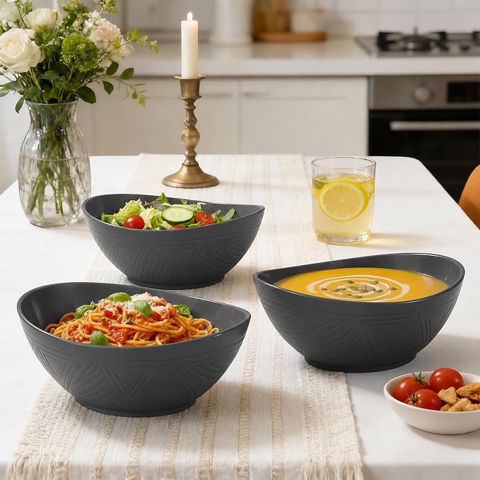65 OZ Large Salad Bowls, Unbreakable Wheat Straw Bowls Set 4 PCS, Large Plastic - Image 6