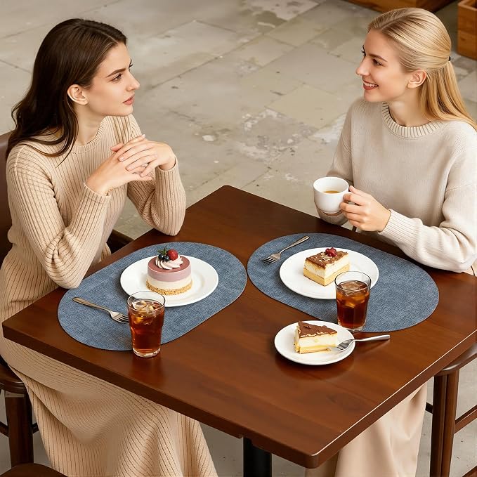 Placemats Set of 4, 11.8 x 17 Inch, Waterproof Wipeable Reversible PU Placemat - Image 7