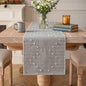 Artoid Mode Grey Farmhouse Rustic Cotton Woven Table Runner, Seasonal Retro by ArtoidMode
