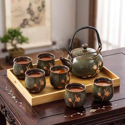 Layhit Japanese Tea Set with Teapot and 6 Cups, 20 oz Ceramic Asian Tea Set by ShungLan