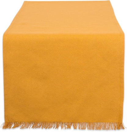 DII Everyday Collection, Fringed Solid Tabletop, Table Runner, Pumpkin Spice by DII