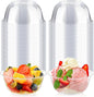 8 oz Small Clear Plastic Bowls, 100 Pack | Disposable Hard Plastic Party by Qeirudu
