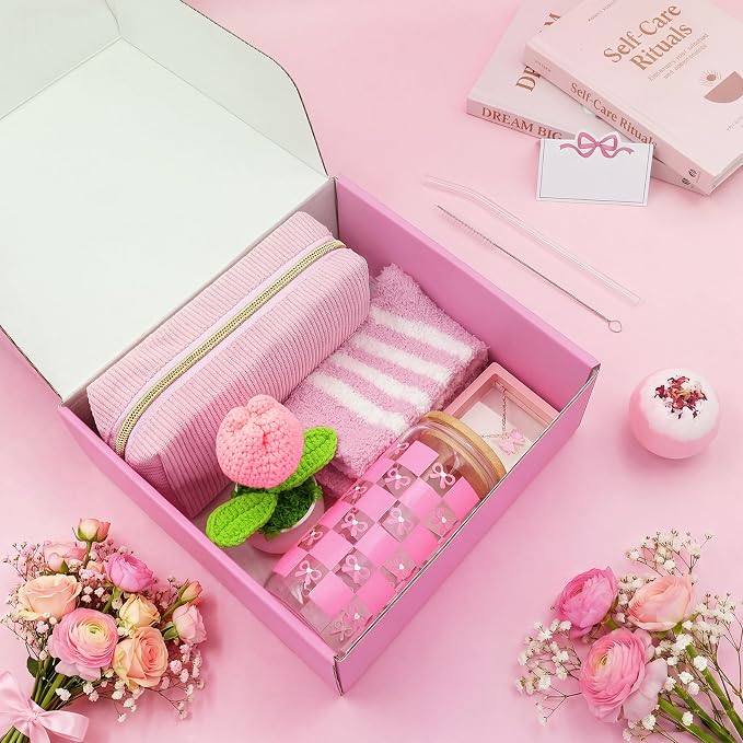Gift Basket for Teen Girls, Cute Pink Birthday Gifts for Women, Gift Box - Image 9