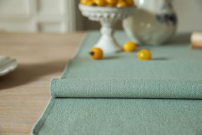 Sage Table Runners 48 Inches Long, Burlap Linen Style Rustic Farmhouse Table - Image 5