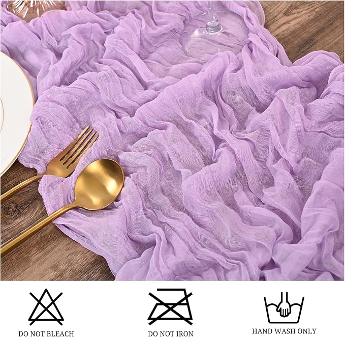 25 Pack Lavender Table Runner 17 x 108inch Cheesecloth Table Runner Boho Gauze - Image 3