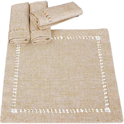 Grelucgo Handmade Hemstitch Beige Napkins - Image 2