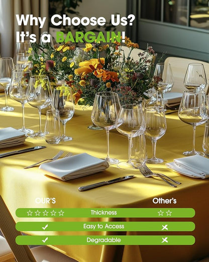 Pureegg Plastic Table Cloth Disposable 12 Pack, 54 x 108 Inch Table Cloths - Image 6
