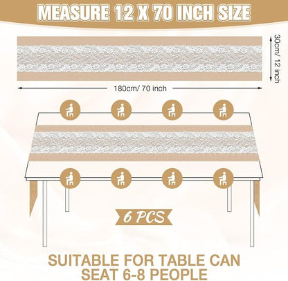 Xinnun 6 Pack Burlap Table Runner - Image 7