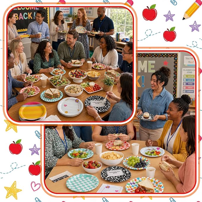 Havawish 48 Pcs Back to School Paper Plate 7 In/9 In First Day of School Theme - Image 5