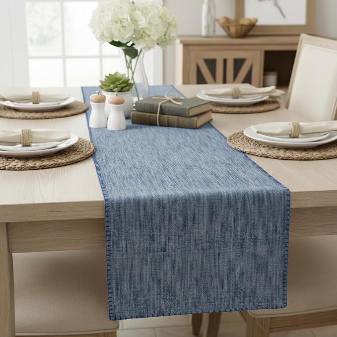 Cotton Table Runner 72 inches Long Decorative Stitched Edge Kitchen Table - Image 6