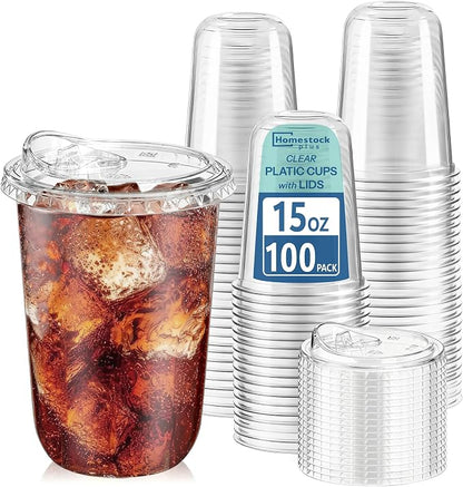 Homestockplus 15 oz Clear Plastic Cups by Homestockplus