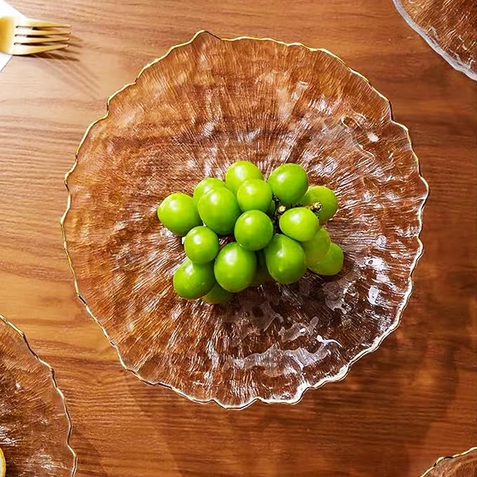 Glass Salad Bowl Irregular Lotus Flower Shape Serving Bowls, Mixing Nut Bowls - Image 5