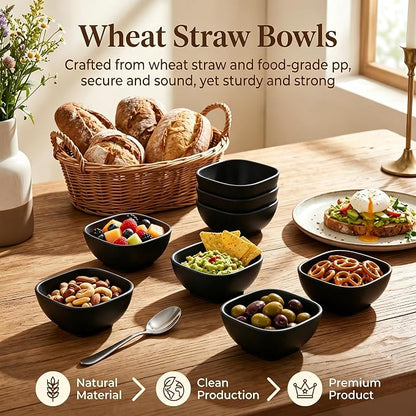 Dipping Bowls 5 OZ, Unbreakable Wheat Straw Bowl Set of 8, Small Plastic Bowls - Image 3