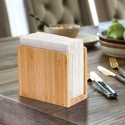MaxGear Bamboo Napkin Holder for Tables, Wooden Tabletop Tissue Holder | Fits - Image 8