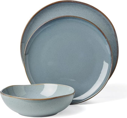 Oneida 897199 Organic Shades 12-Piece Dinnerware Set, Slate Blue - Image 2