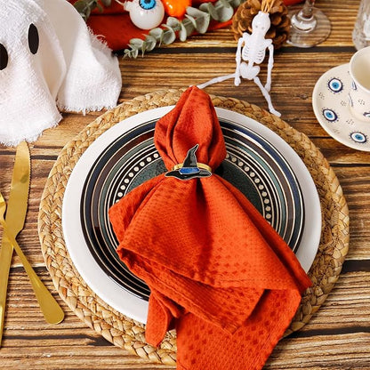 wonlex Halloween Witch Hat Napkin Rings Set of 6, Dinner Banquet Gathering - Image 2