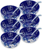 Japanese Ceramic Bowls Set of 6, 28 Oz Large Asian Porcelain Ramen Soup Salad by KeQiu