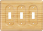 Triple Switch Plate Cover Solid Bamboo Wood for Rocker Light Switches Natural Stylish