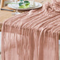 Cheesecloth Table Runner 10FT Dusty Pink Summer Boho Gauze Sheer Runners | by Xiomot
