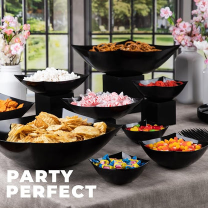 PLASTICPRO Disposable Square Serving Bowls, Party Snack or Salad Bowl, Plastic - Image 2