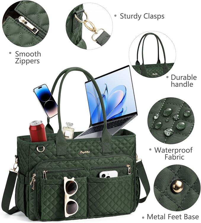 Bagstellar Teacher Tote Bag for Women, 15.6" Laptop Work Tote Computer Bag | - Image 7
