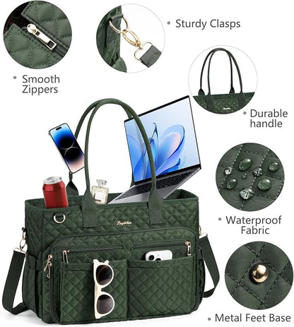 Bagstellar Teacher Tote Bag for Women, 15.6" Laptop Work Tote Computer Bag | - Image 7