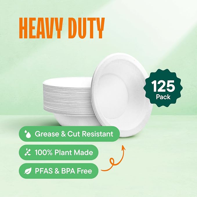 100% Compostable Disposable Paper Bowls - Image 2