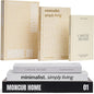 Decorative Coffee Table Books Set of 3 – Neutral Home Décor Beige Hardcovers with Removable Black & White Covers, Real Blank Pages, Modern Room Décor Aesthetic Faux Books for Shelf & Table Styling