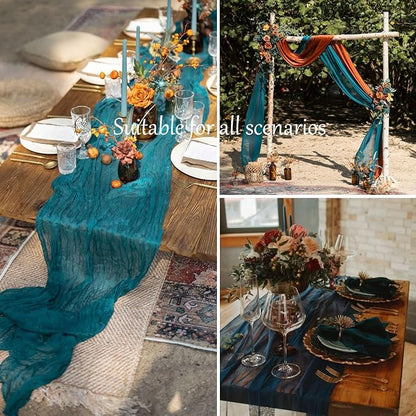 Cheesecloth Table Runner 13.3FT Long Boho Table Runner Rustic Gauze Wedding - Image 6