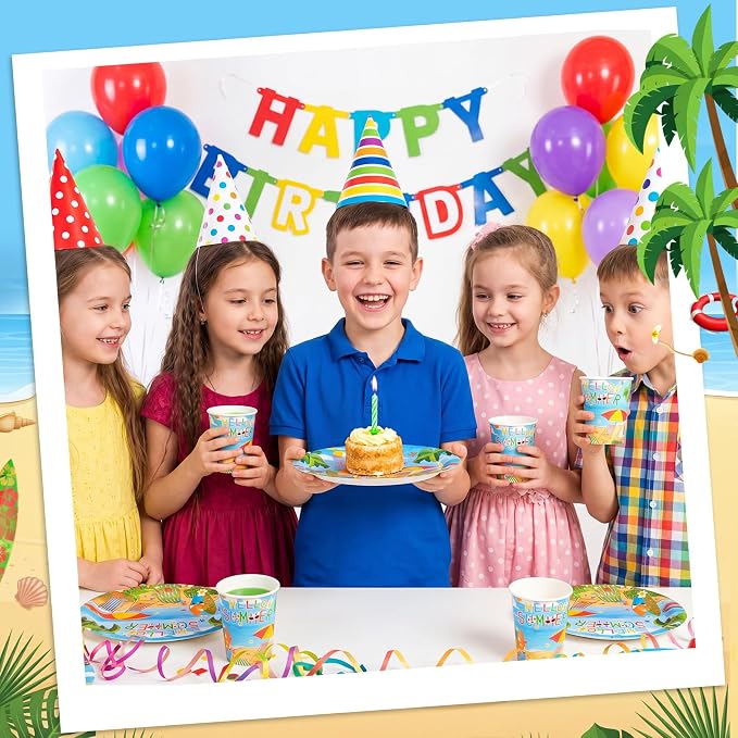 Pickmesh 250 Pcs Hello Summer Plates Napkins and Cups Beach Party Decorations - Image 5