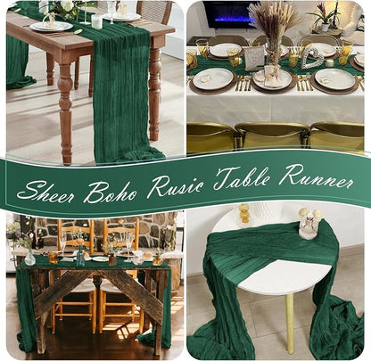 30 Pack Emerald Green Cheesecloth Table Runner 17 x 108 inch Cheese Cloth Table - Image 7