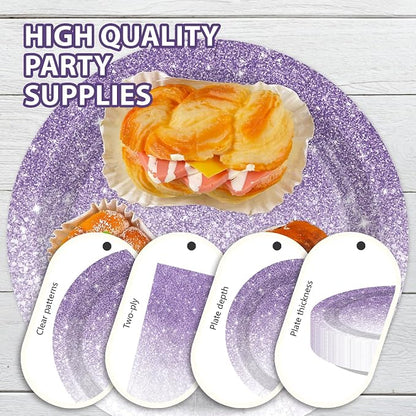250Pcs Ombre Gradient Purple Birthday Party Decorations Serves 50 | Purple - Image 4