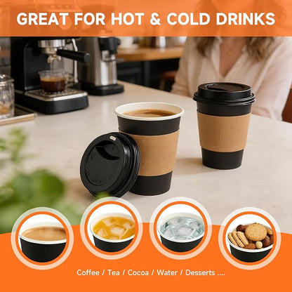 METAPRINT 500 Pack 12 oz Disposable Coffee Cups - Image 4