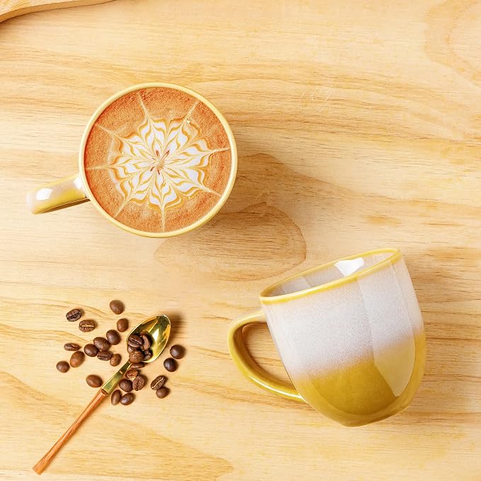 theterra Ceramic Coffee Mugs Set of 6, 12 oz Coffee Cups - Image 3