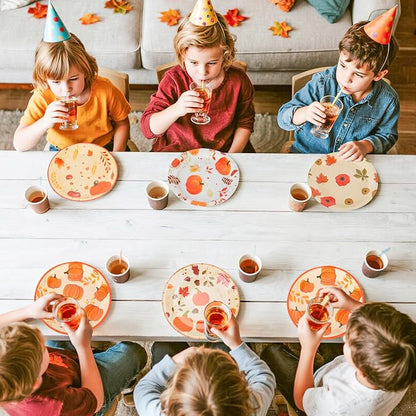50Pcs Thanksgiving Day Fall Paper Plates Disposable 7inch Party Dessert Plates - Image 4